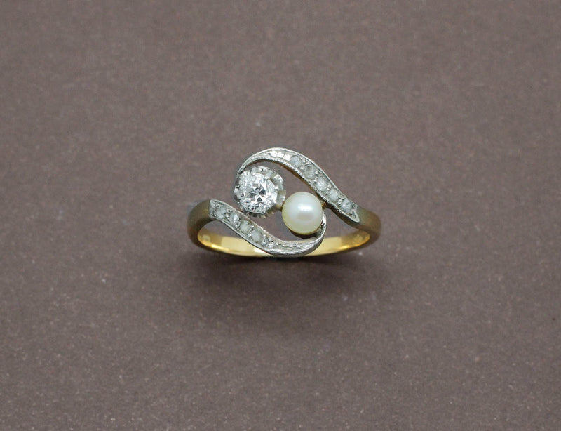 Toi et Moi Ancien Diamants et Perle