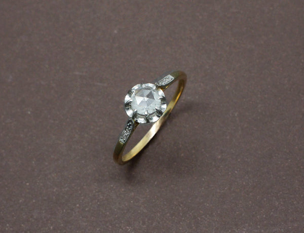 Solitaire 19e Diamant Taille Rose