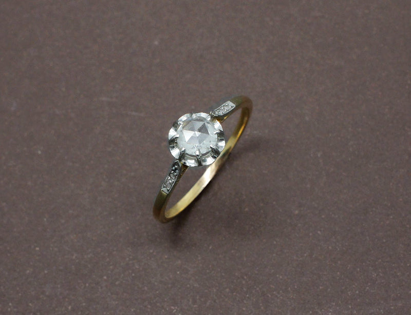 Solitaire 19e Diamant Taille Rose
