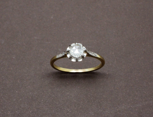 Solitaire 19e Diamant Taille Rose