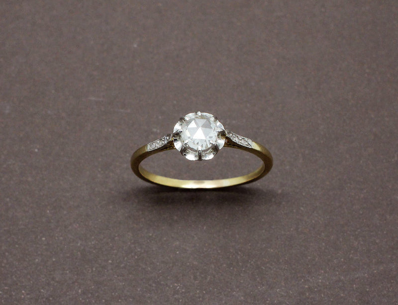 Solitaire 19e Diamant Taille Rose