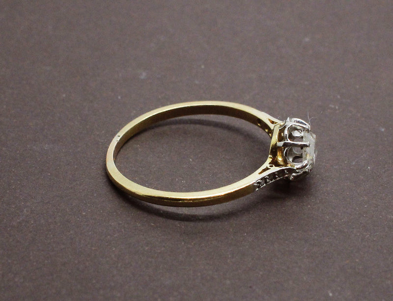 Solitaire 19e Diamant Taille Rose