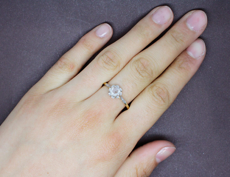 Solitaire 19e Diamant Taille Rose