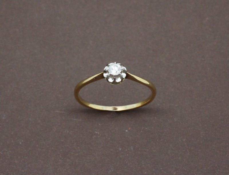 Solitaire Ancien Diamant 0,15 carat