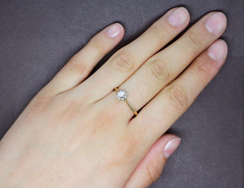 Solitaire Ancien Diamant 0,15 carat
