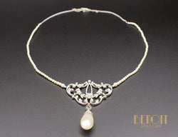 Collier XIXe Perles Fines Diamants