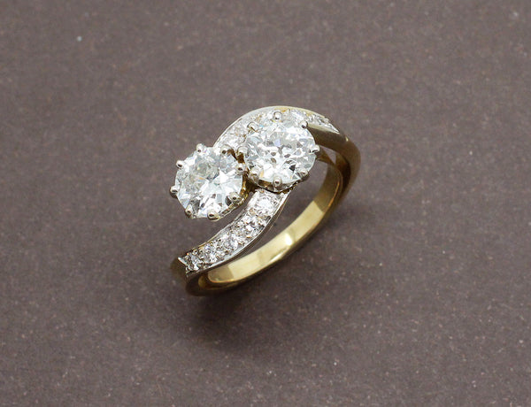 Bague Toi et Moi Diamants Or et Platine