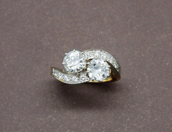 Bague Toi et Moi Diamants Or et Platine