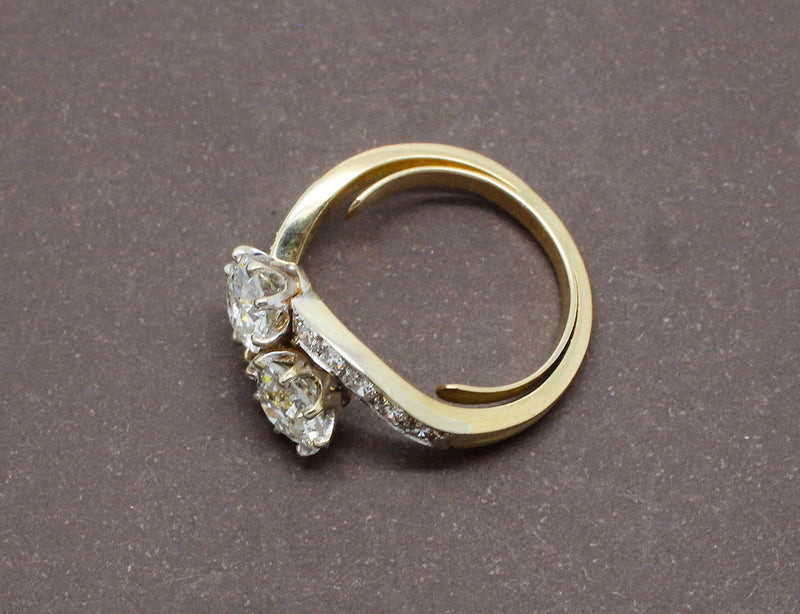 Bague Toi et Moi Diamants Or et Platine
