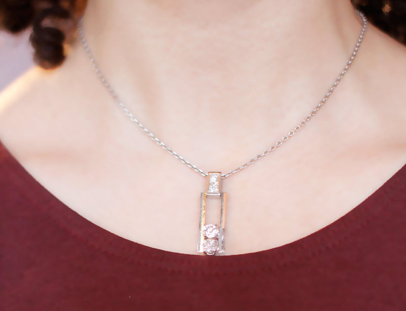 Pendentif Diamants Rectangulaire