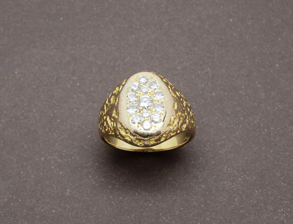 Chevalière Or Jaune et Diamants