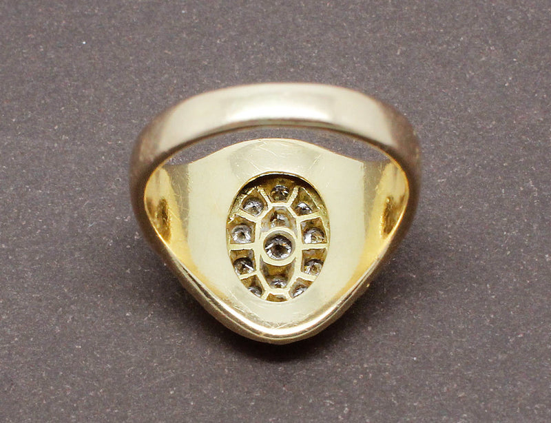 Chevalière Or Jaune et Diamants
