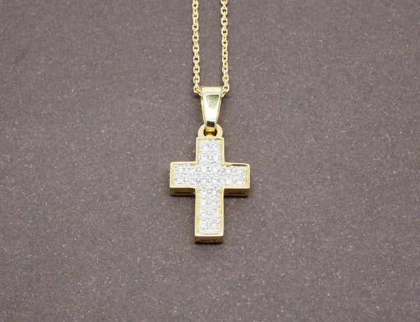 Pendentif Croix en Or et Diamants