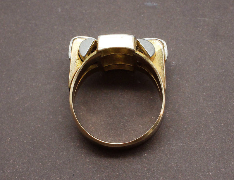 Bague Tank Or Jaune et Diamants