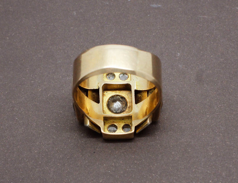 Bague Tank Or Jaune et Diamants