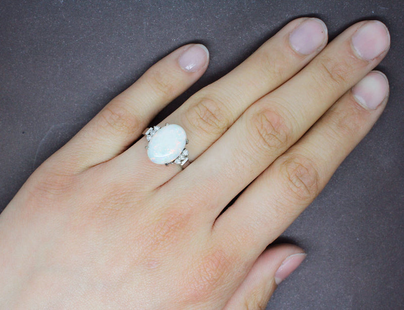 Bague Opale et Diamants