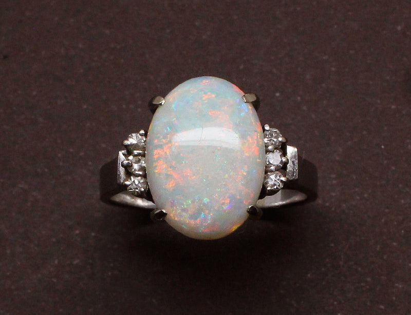 Bague Opale et Diamants