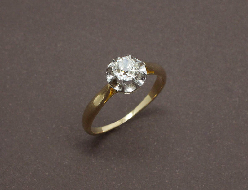 Solitaire Ancien Diamant Coussin