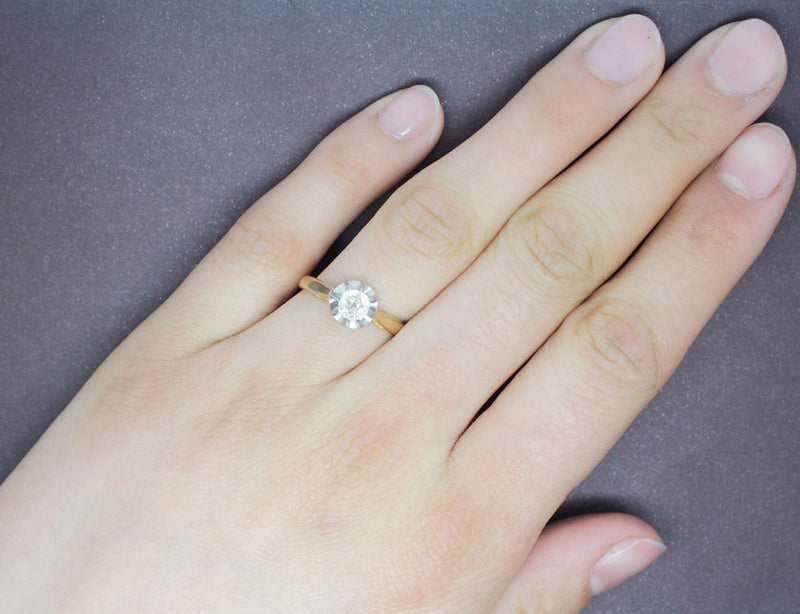 Solitaire Ancien Diamant Coussin