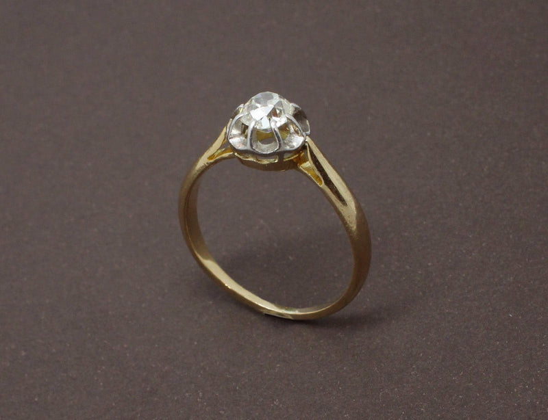 Solitaire Ancien Diamant Coussin