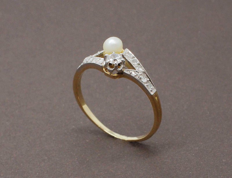 Bague Toi et Moi Perle et Diamants