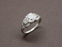 Bague de Fiançailles Art Déco Diamant et Or Blanc