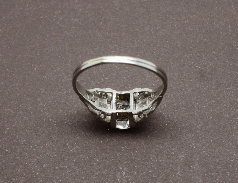 Bague de Fiançailles Art Déco Diamant et Or Blanc