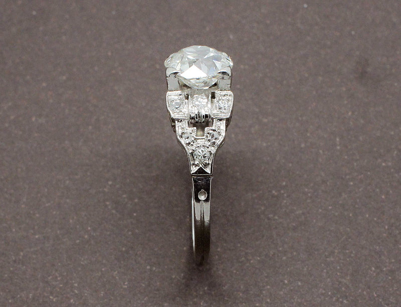 Bague de Fiançailles Art Déco Diamant et Or Blanc