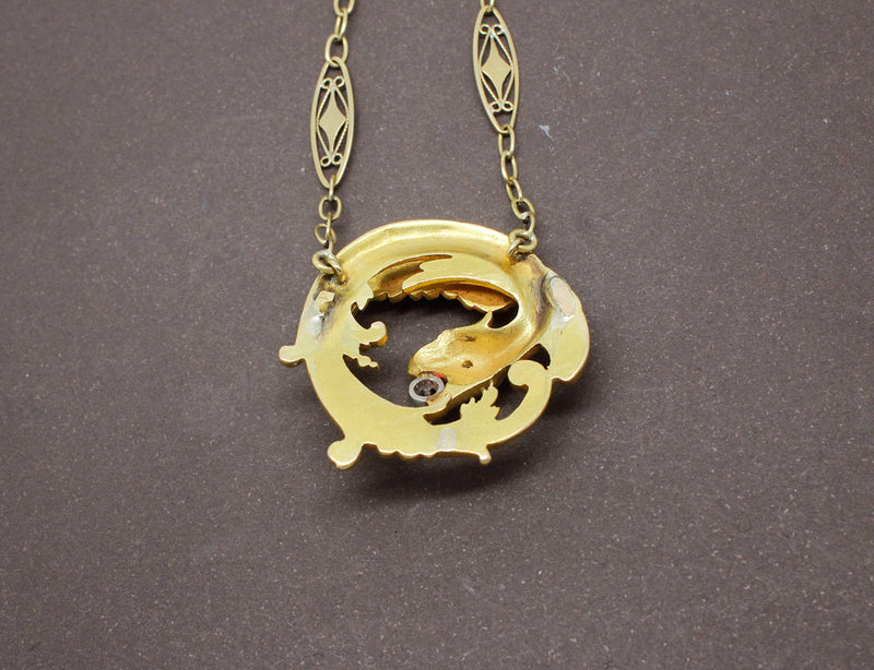 Pendentif Chimère XIXe Or Jaune