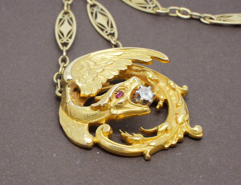 Pendentif Chimère XIXe Or Jaune