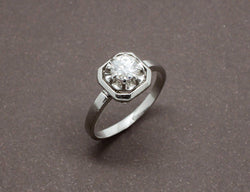 Bague Solitaire Diamant Art Déco