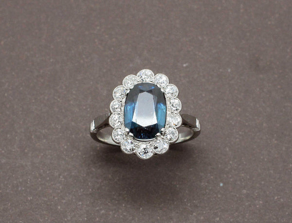 Bague Pompadour Saphir et Diamants