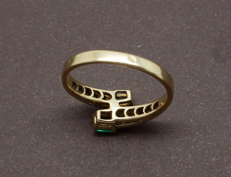 Bague Toi et Moi Émeraude et Diamants