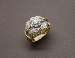 Bague 1950 en Or Platine et Diamants