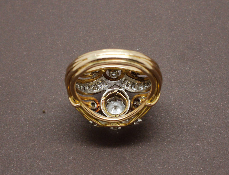 Bague 1950 en Or Platine et Diamants