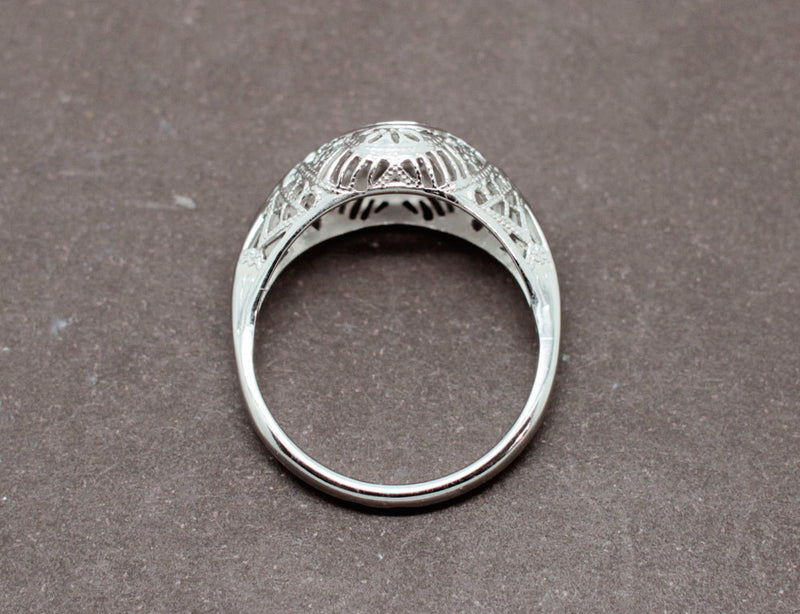 Bague Jonc Dentelle Or Blanc Diamant