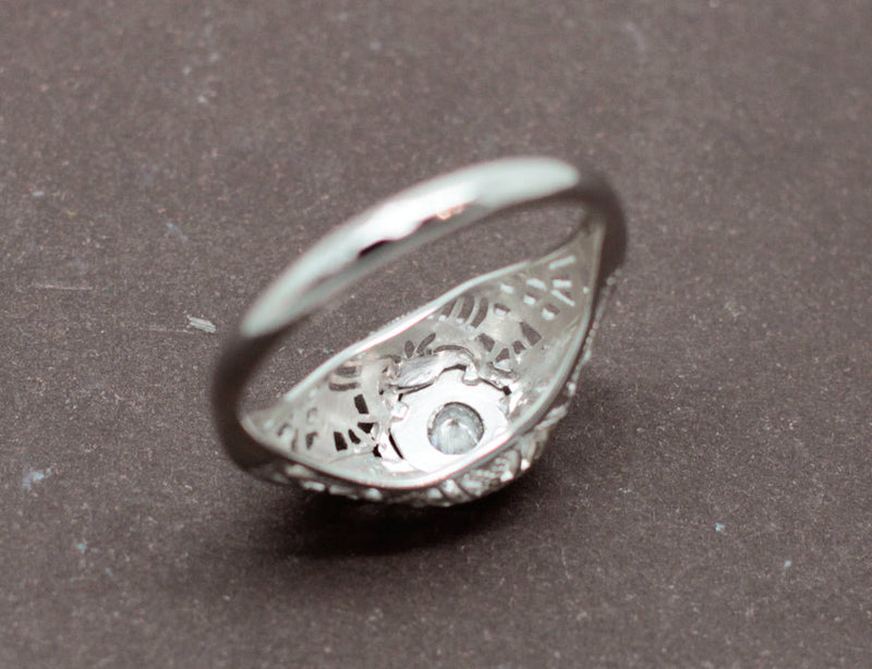Bague Jonc Dentelle Or Blanc Diamant