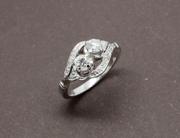 Bague Toi et Moi Or Blanc et Diamants
