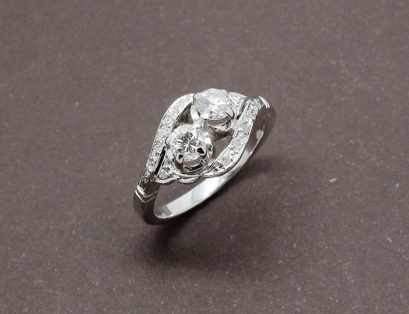 Bague Toi et Moi Or Blanc et Diamants