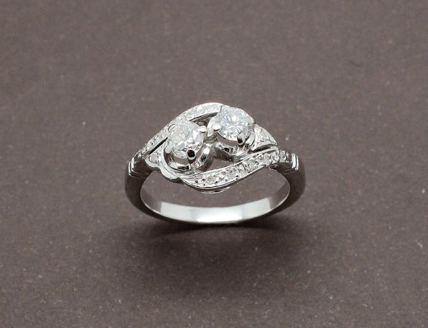 Bague Toi et Moi Or Blanc et Diamants