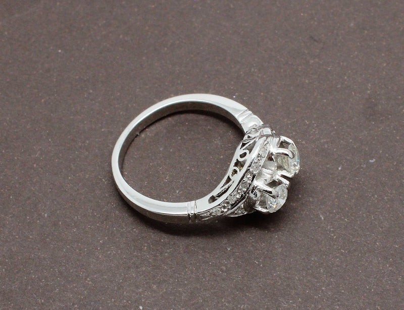 Bague Toi et Moi Or Blanc et Diamants