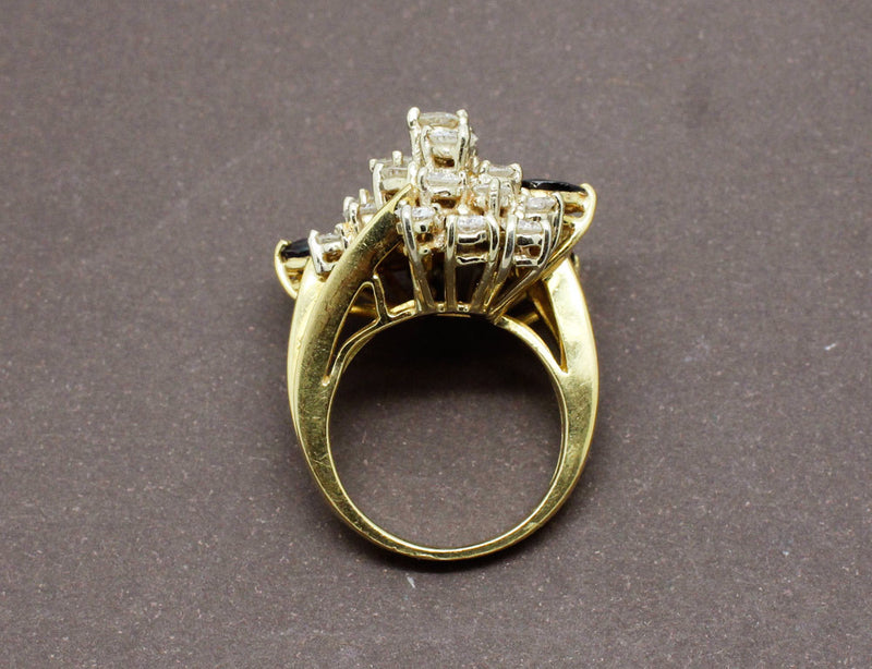 Bague Cocktail Diamants et Saphirs