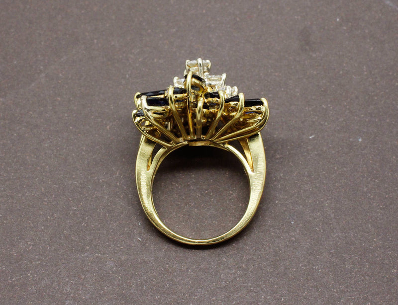 Bague Cocktail Diamants et Saphirs