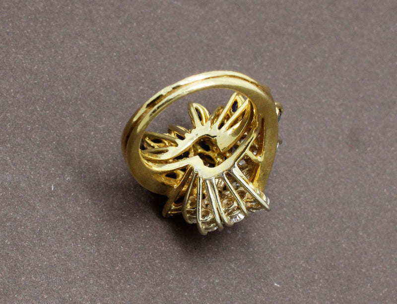 Bague Cocktail Diamants et Saphirs