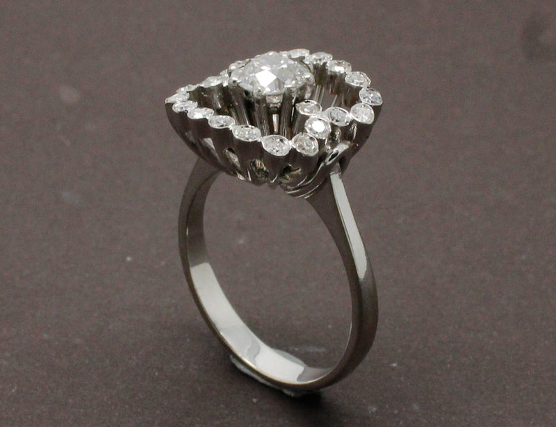 Bague 1950 Or Blanc et Diamants