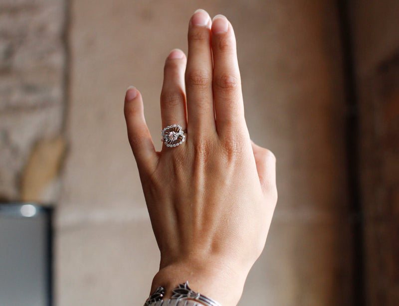 Bague 1950 Or Blanc et Diamants