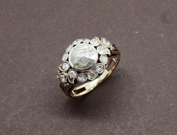 Bague XIXe Diamant Taille Rose
