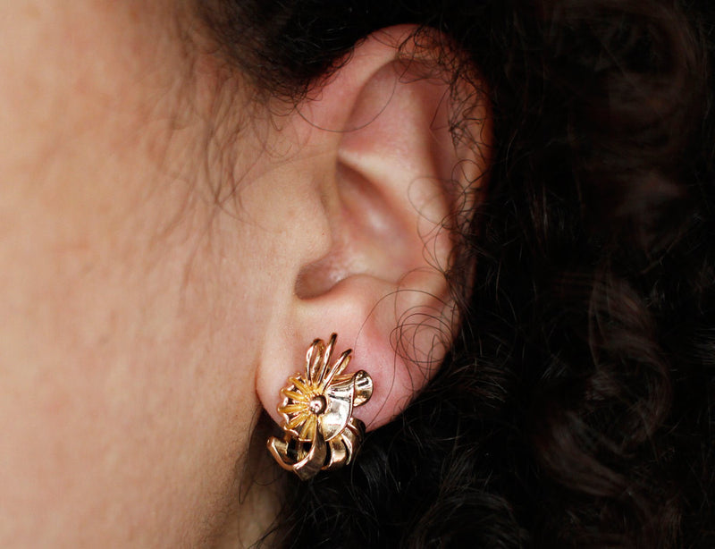 Boucles d'Oreilles Florales 1950