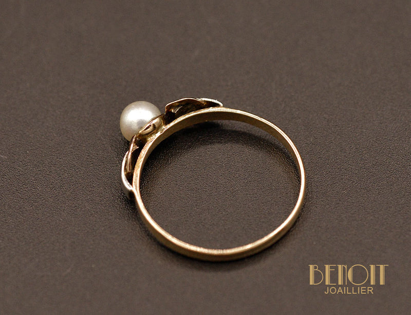 Bague Perle Fine Art Déco Moderniste