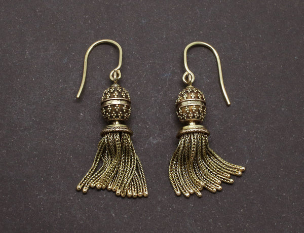 Boucles d'oreilles Pompons Or Jaune XIXe
